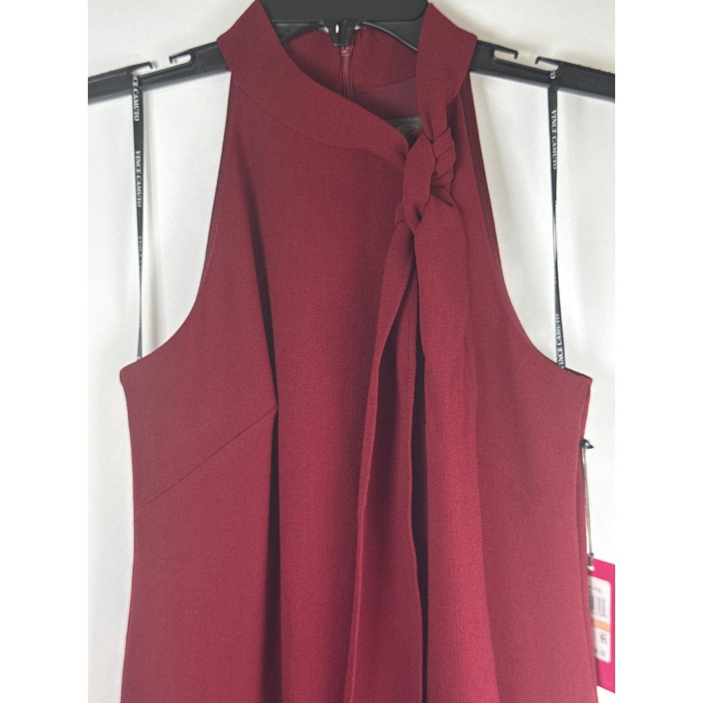 Vince Camuto Halter Tie Neck Sheath Dress Bordeaux Red Size 2 casual minimalist - Picture 2 of 8